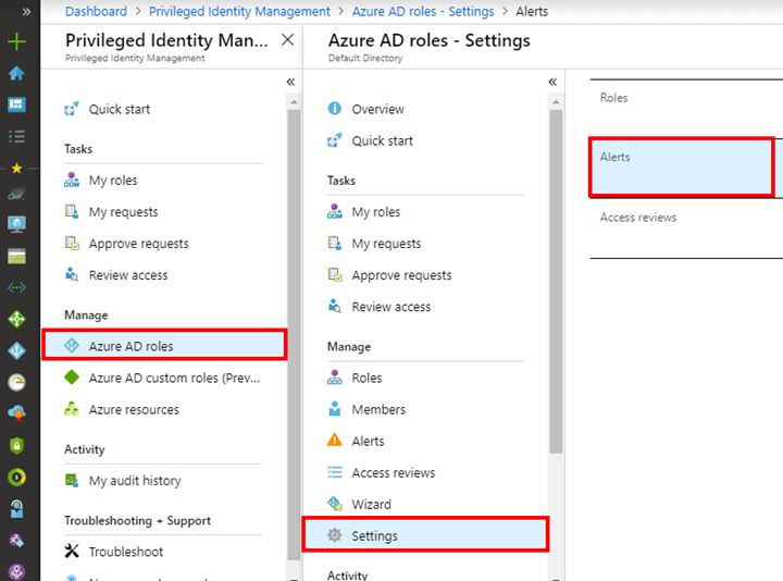Security Alerts Configure For Azure Active Directory (Azure AD) Roles In Privileged Identity Management (PIM)